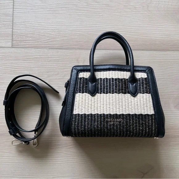 Kate Spade Knott Striped Straw Satchel - Picture 5 of 8